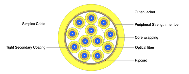 Indoor Flexible Breakout Cable 12F